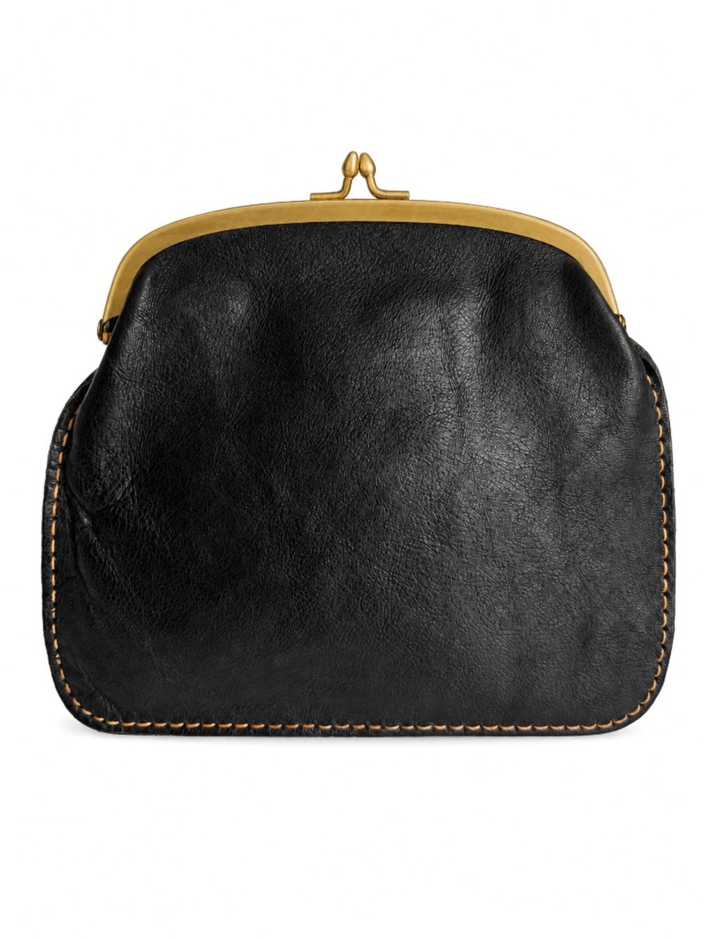 Vintage Bonnie Cashin for Coach Cashin Carry Black Leather Foldover Purse Clutch